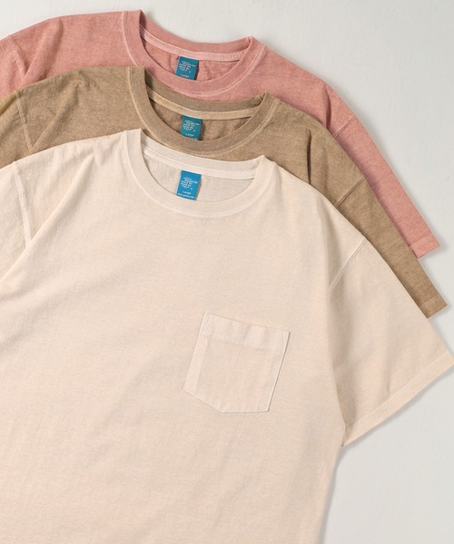 Good On（グッドオン）の「【0】【Good On/グッドオン】ショートスリーブ ポケット付Tシャツ（Tシャツ/カットソー・メンズ・ピンク/マスタード/ホワイト/ベージュ/モカ/ブラック/サックスブルー/ブルー/ネイビー/クリーム/ダークグリーン・L/M/XL）」の6枚目の写真