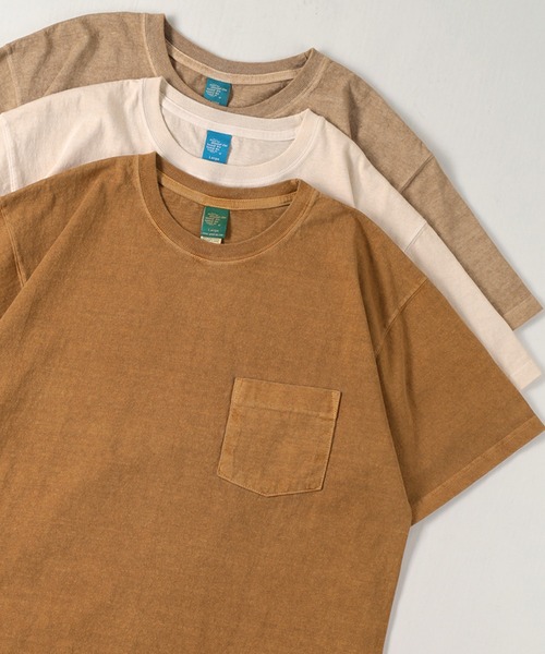 Good On（グッドオン）の「【0】【Good On/グッドオン】ショートスリーブ ポケット付Tシャツ（Tシャツ/カットソー・メンズ・ピンク/マスタード/ホワイト/ベージュ/モカ/ブラック/サックスブルー/ブルー/ネイビー/クリーム/ダークグリーン・L/M/XL）」の4枚目の写真