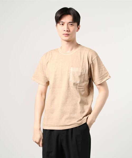 Good On（グッドオン）の「【0】【Good On/グッドオン】ショートスリーブ ポケット付Tシャツ（Tシャツ/カットソー・メンズ・ピンク/マスタード/ホワイト/ベージュ/モカ/ブラック/サックスブルー/ブルー/ネイビー/クリーム/ダークグリーン・L/M/XL）」の13枚目の写真