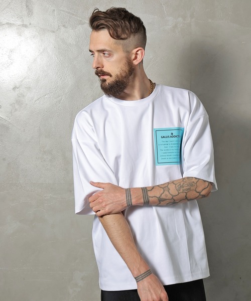 GALLIS ADDICTION（ガリスアディクション）の「GA SILICON-PRINT TEE/プリント 半袖Tシャツ（Tシャツ/カットソー・メンズ・ホワイト/ブラック/ラベンダー・M/L）」の14枚目の写真