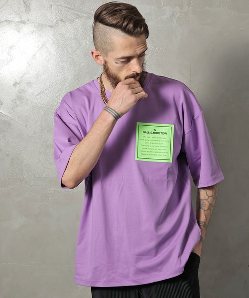 GALLIS ADDICTION（ガリスアディクション）の「GA SILICON-PRINT TEE/プリント 半袖Tシャツ（Tシャツ/カットソー・メンズ・ホワイト/ブラック/ラベンダー・M/L）」の13枚目の写真