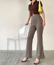 SHAGGIE | 千鳥チェックフレアパンツ(その他パンツ)