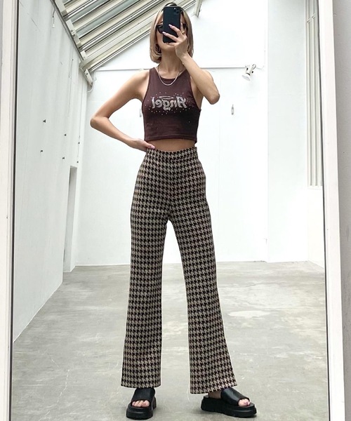 SHAGGIE(シャギー)の「千鳥チェックフレアパンツ(その他パンツ・レディース・ブラウン・FREE)」の12枚目の写真