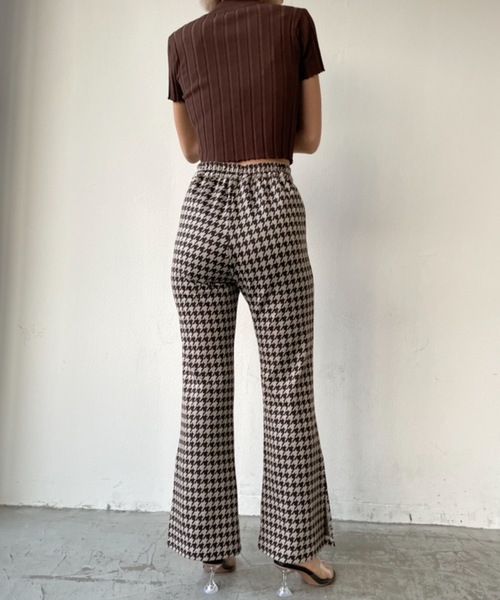 SHAGGIE(シャギー)の「千鳥チェックフレアパンツ(その他パンツ・レディース・ブラウン・FREE)」の6枚目の写真