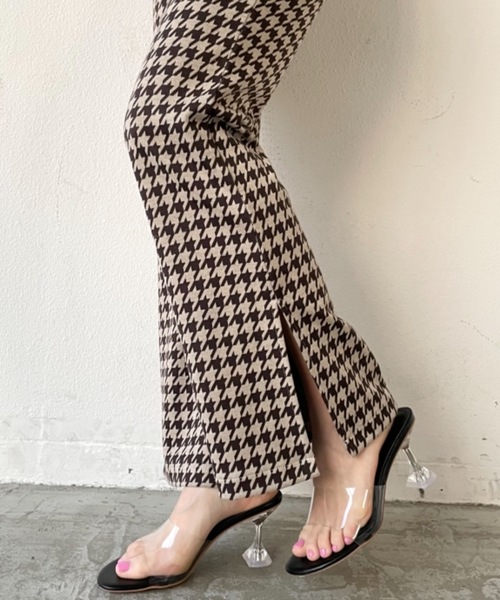 SHAGGIE(シャギー)の「千鳥チェックフレアパンツ(その他パンツ・レディース・ブラウン・FREE)」の9枚目の写真