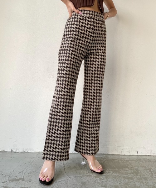 SHAGGIE(シャギー)の「千鳥チェックフレアパンツ(その他パンツ・レディース・ブラウン・FREE)」の7枚目の写真