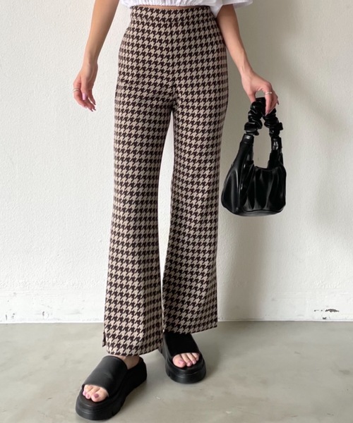 SHAGGIE(シャギー)の「千鳥チェックフレアパンツ(その他パンツ・レディース・ブラウン・FREE)」の14枚目の写真