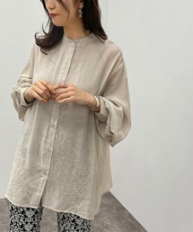 apres jour mignon | シアー袖ボリュームバンドカラーシャツ【ZOZOTOWN限定アイテム】(シャツ/ブラウス)