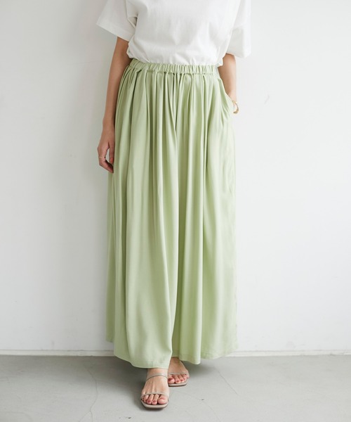 CRAFT STANDARD BOUTIQUE（クラフトスタンダードブティック）の「ウエストタックギャザーパンツ　＊◇（その他パンツ・レディース・ベージュ/カーキ/モカ/ピンク・M/L）」の4枚目の写真