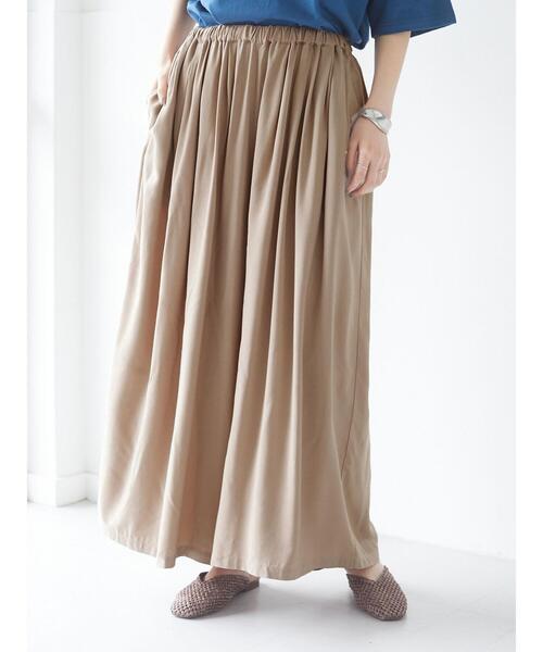 CRAFT STANDARD BOUTIQUE（クラフトスタンダードブティック）の「ウエストタックギャザーパンツ　＊◇（その他パンツ・レディース・ベージュ/カーキ/モカ/ピンク・M/L）」の2枚目の写真