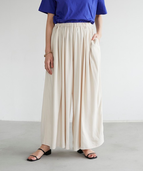 CRAFT STANDARD BOUTIQUE（クラフトスタンダードブティック）の「ウエストタックギャザーパンツ　＊◇（その他パンツ・レディース・ベージュ/カーキ/モカ/ピンク・M/L）」の13枚目の写真