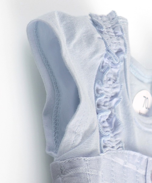 BRANSHES（ブランシェス）の「ドッキングワンピース＆ヘアバンドセット（その他ベビーウェア・キッズ・サックスブルー/サーモンピンク・80ｃｍ/70cm）」の9枚目の写真