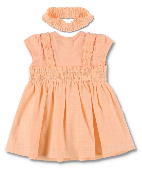 BRANSHES（ブランシェス）の「ドッキングワンピース＆ヘアバンドセット（その他ベビーウェア・キッズ・サックスブルー/サーモンピンク・80ｃｍ/70cm）」の12枚目の写真