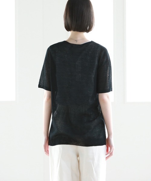 Pao de lo(パオデロ)の「GIMA BOUCLE プルオーバ―(ニット/セーター・レディース・グリーン/ブラック/グレー・9号/7号)」の5枚目の写真