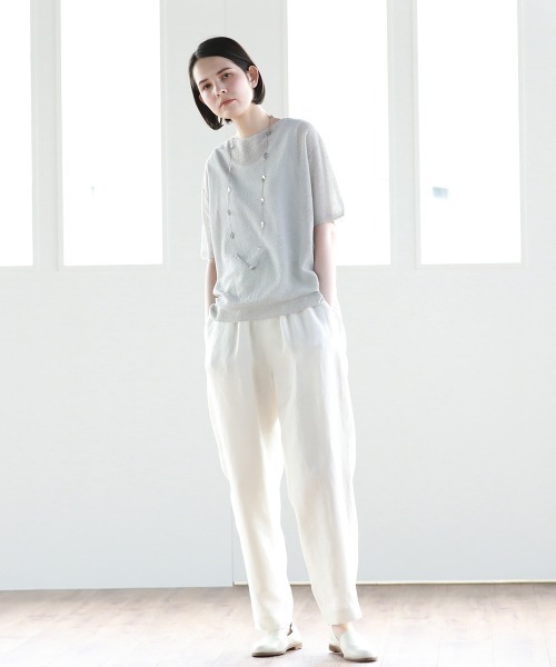 Pao de lo(パオデロ)の「GIMA BOUCLE プルオーバ―(ニット/セーター・レディース・グリーン/ブラック/グレー・9号/7号)」の10枚目の写真