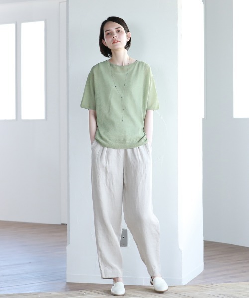 Pao de lo(パオデロ)の「GIMA BOUCLE プルオーバ―(ニット/セーター・レディース・グリーン/ブラック/グレー・9号/7号)」の11枚目の写真