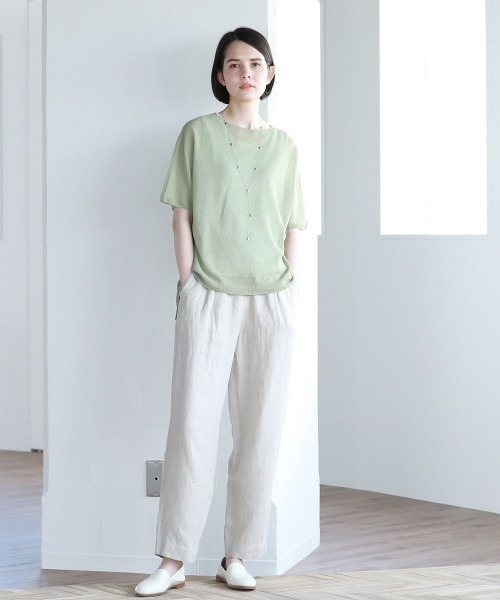 Pao de lo(パオデロ)の「GIMA BOUCLE プルオーバ―(ニット/セーター・レディース・グリーン/ブラック/グレー・9号/7号)」の12枚目の写真