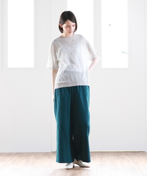 Pao de lo(パオデロ)の「GIMA BOUCLE プルオーバ―(ニット/セーター・レディース・グリーン/ブラック/グレー・9号/7号)」の17枚目の写真