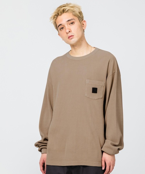 XLARGE（エクストララージ）の「OVERDYED THERMAL L/S TEE（Tシャツ/カットソー・メンズ・ライトブルー/ブラック/ベージュ・M/S/XL/L）」の2枚目の写真