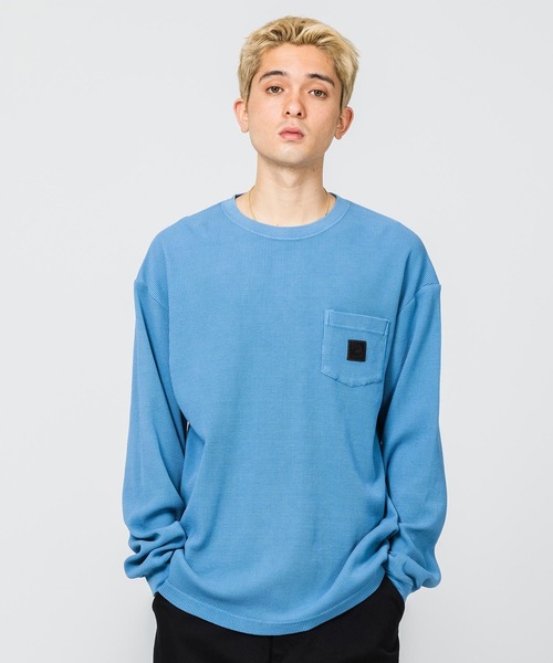 XLARGE（エクストララージ）の「OVERDYED THERMAL L/S TEE（Tシャツ/カットソー・メンズ・ライトブルー/ブラック/ベージュ・M/S/XL/L）」の3枚目の写真