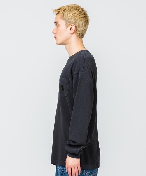 XLARGE（エクストララージ）の「OVERDYED THERMAL L/S TEE（Tシャツ/カットソー・メンズ・ライトブルー/ブラック/ベージュ・M/S/XL/L）」の4枚目の写真