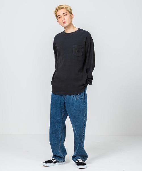 XLARGE（エクストララージ）の「OVERDYED THERMAL L/S TEE（Tシャツ/カットソー・メンズ・ライトブルー/ブラック/ベージュ・M/S/XL/L）」の11枚目の写真