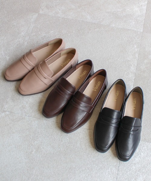 VIVIAN（ヴィヴィアン）の「スクエアトゥレインローファーシューズ（レインシューズ・レディース・ダークブラウン/ブラック/グレー系その他7・L/M/S/LL/XL）」の7枚目の写真