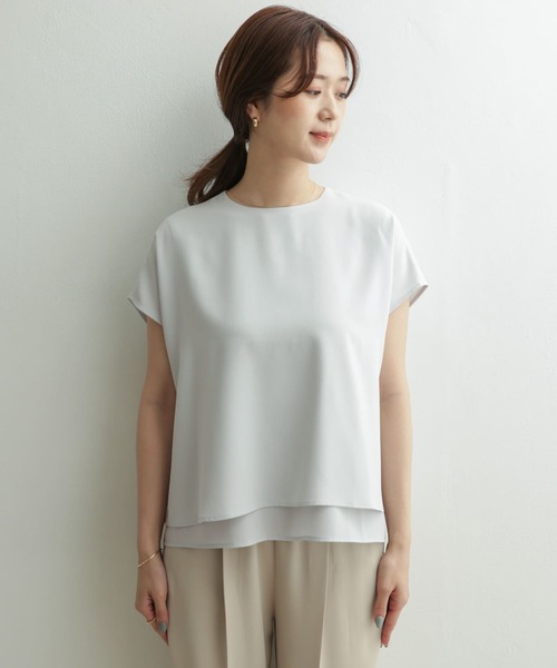 URBAN RESEARCH DOORS（アーバンリサーチドアーズ）の「レイヤードフレンチスリーブブラウス（シャツ/ブラウス・レディース・ネイビー/ブルー系その他/グレー系その他・ONE）」の20枚目の写真