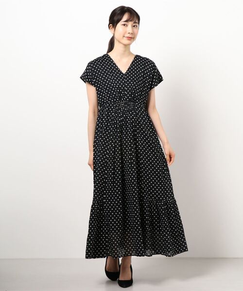 ブランド直営 Ne Quittez Pas ドットフレンチスリーブワンピース 限定品 Help Traino Id