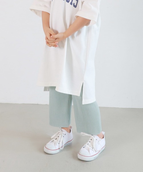 coca(coca)(コカ)の「キッズ カットオフ細リブワイドパンツ(その他パンツ・キッズ・グレー系その他/グリーン/ライトブルー/イエロー/ブラック/マスタード/ピンク系その他/ブラウン/カーキ/グレイッシュベージュ/ブルー/アイボリー/チャコールグレー・100/110/120/130)」の9枚目の写真