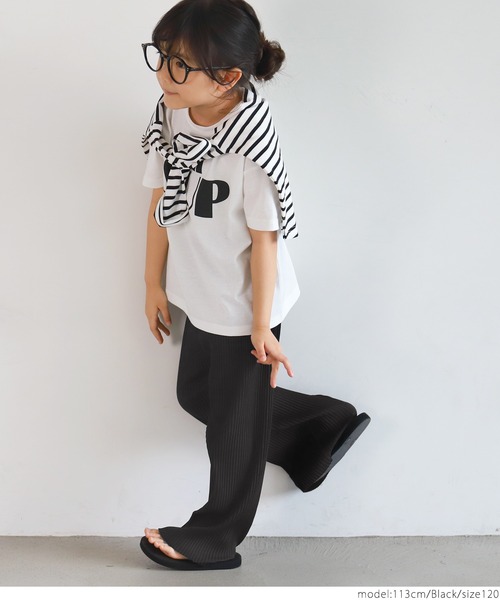 coca(coca)(コカ)の「キッズ カットオフ細リブワイドパンツ(その他パンツ・キッズ・グレー系その他/グリーン/ライトブルー/イエロー/ブラック/マスタード/ピンク系その他/ブラウン/カーキ/グレイッシュベージュ/ブルー/アイボリー/チャコールグレー・100/110/120/130)」の19枚目の写真