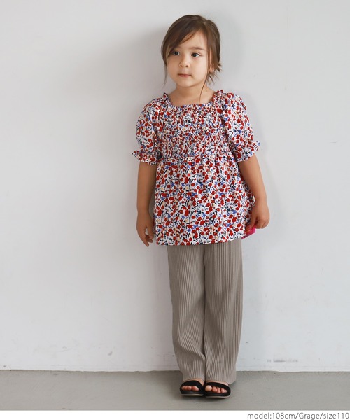 coca(coca)(コカ)の「キッズ カットオフ細リブワイドパンツ(その他パンツ・キッズ・グレー系その他/グリーン/ライトブルー/イエロー/ブラック/マスタード/ピンク系その他/ブラウン/カーキ/グレイッシュベージュ/ブルー/アイボリー/チャコールグレー・100/110/120/130)」の21枚目の写真