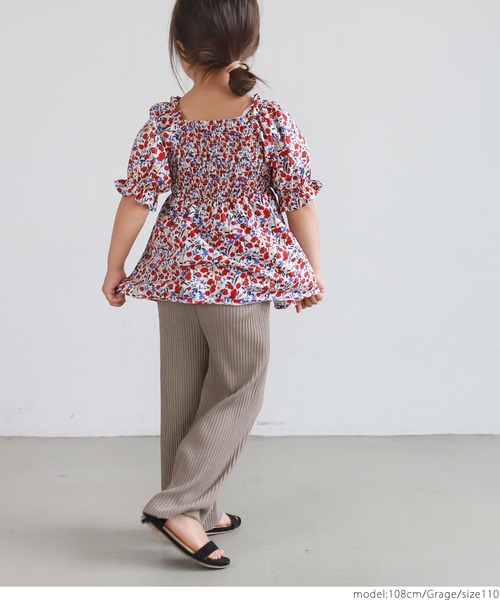 coca(coca)(コカ)の「キッズ カットオフ細リブワイドパンツ(その他パンツ・キッズ・グレー系その他/グリーン/ライトブルー/イエロー/ブラック/マスタード/ピンク系その他/ブラウン/カーキ/グレイッシュベージュ/ブルー/アイボリー/チャコールグレー・100/110/120/130)」の22枚目の写真