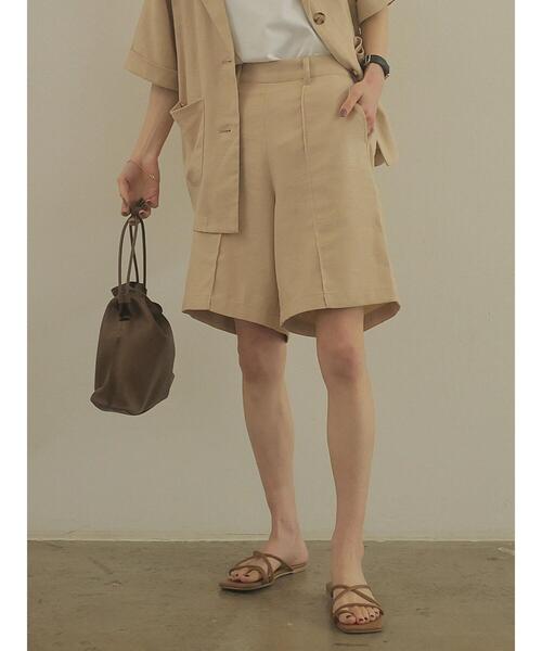 rem closet（レムクローゼット）の「リネンブレンドハーフパンツ（その他パンツ・レディース・ベージュ/ブラウン・S/XS）」の6枚目の写真