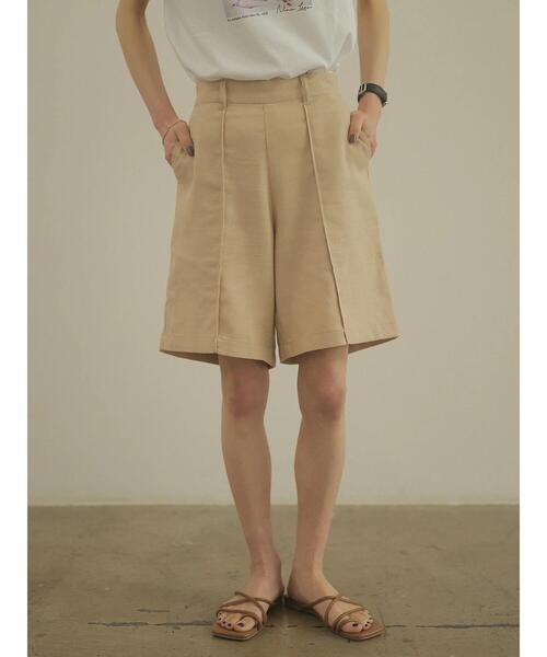 rem closet（レムクローゼット）の「リネンブレンドハーフパンツ（その他パンツ・レディース・ベージュ/ブラウン・S/XS）」の8枚目の写真
