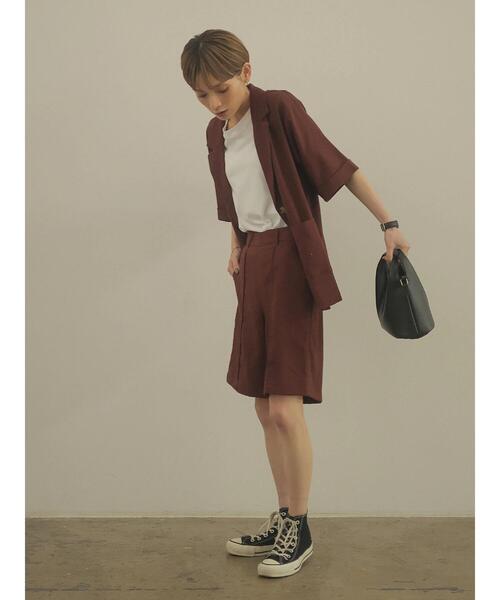 rem closet（レムクローゼット）の「リネンブレンドハーフパンツ（その他パンツ・レディース・ベージュ/ブラウン・S/XS）」の14枚目の写真