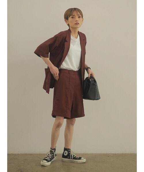 rem closet（レムクローゼット）の「リネンブレンドハーフパンツ（その他パンツ・レディース・ベージュ/ブラウン・S/XS）」の15枚目の写真