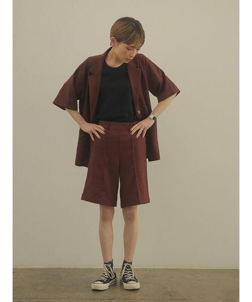 rem closet（レムクローゼット）の「リネンブレンドハーフパンツ（その他パンツ・レディース・ベージュ/ブラウン・S/XS）」の19枚目の写真