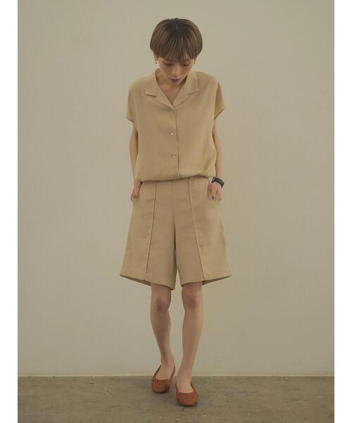 rem closet（レムクローゼット）の「リネンブレンドハーフパンツ（その他パンツ・レディース・ベージュ/ブラウン・S/XS）」の3枚目の写真
