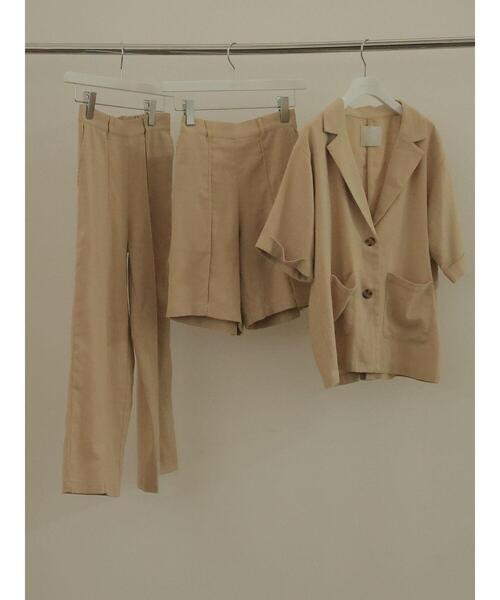 rem closet（レムクローゼット）の「リネンブレンドハーフパンツ（その他パンツ・レディース・ベージュ/ブラウン・S/XS）」の4枚目の写真