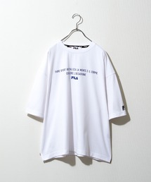 FILA | 【FILA】 高密度 ワンポイントセンター刺繍＆メッセージ 半袖ビッグシルエットTシャツ【ユニセックス】【リンクコーデ】(Tシャツ/カットソー)