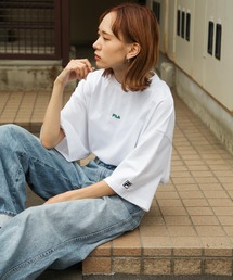 FILA | 【FILA】 高密度 ワンポイントセンター刺繍＆メッセージ 半袖ビッグシルエットTシャツ【ユニセックス】【リンクコーデ】(Tシャツ/カットソー)