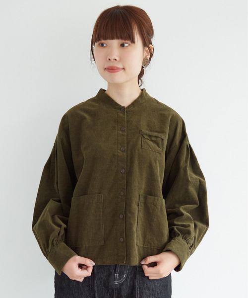 chambre de charme（シャンブルドゥシャーム）の「cdc ミジンコール　BOOKポケットブラウス（シャツ/ブラウス・レディース・ライトグレー/カーキ・FREE）」の2枚目の写真