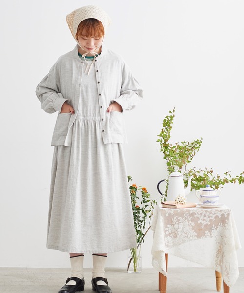 chambre de charme（シャンブルドゥシャーム）の「cdc ミジンコール　BOOKポケットブラウス（シャツ/ブラウス・レディース・ライトグレー/カーキ・FREE）」の13枚目の写真