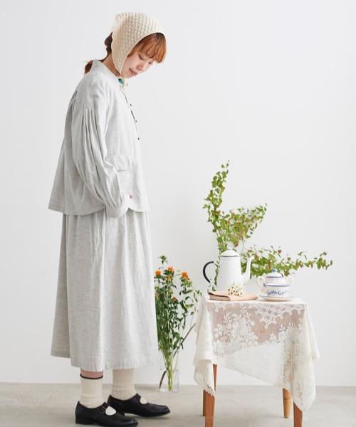 chambre de charme（シャンブルドゥシャーム）の「cdc ミジンコール　BOOKポケットブラウス（シャツ/ブラウス・レディース・ライトグレー/カーキ・FREE）」の20枚目の写真