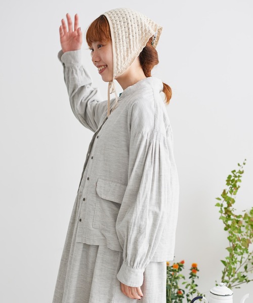 chambre de charme（シャンブルドゥシャーム）の「cdc ミジンコール　BOOKポケットブラウス（シャツ/ブラウス・レディース・ライトグレー/カーキ・FREE）」の16枚目の写真