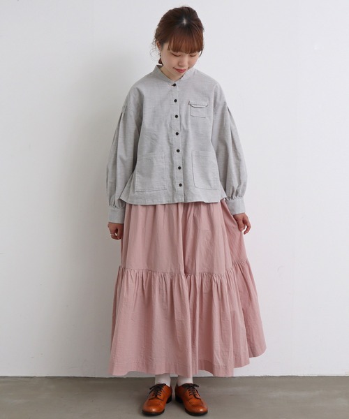 chambre de charme（シャンブルドゥシャーム）の「cdc ミジンコール　BOOKポケットブラウス（シャツ/ブラウス・レディース・ライトグレー/カーキ・FREE）」の12枚目の写真