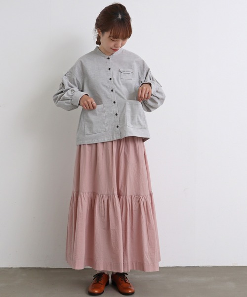 chambre de charme（シャンブルドゥシャーム）の「cdc ミジンコール　BOOKポケットブラウス（シャツ/ブラウス・レディース・ライトグレー/カーキ・FREE）」の10枚目の写真