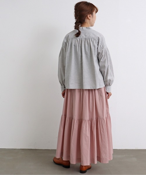 chambre de charme（シャンブルドゥシャーム）の「cdc ミジンコール　BOOKポケットブラウス（シャツ/ブラウス・レディース・ライトグレー/カーキ・FREE）」の6枚目の写真