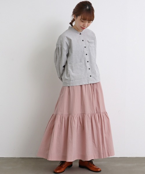 chambre de charme（シャンブルドゥシャーム）の「cdc ミジンコール　BOOKポケットブラウス（シャツ/ブラウス・レディース・ライトグレー/カーキ・FREE）」の3枚目の写真